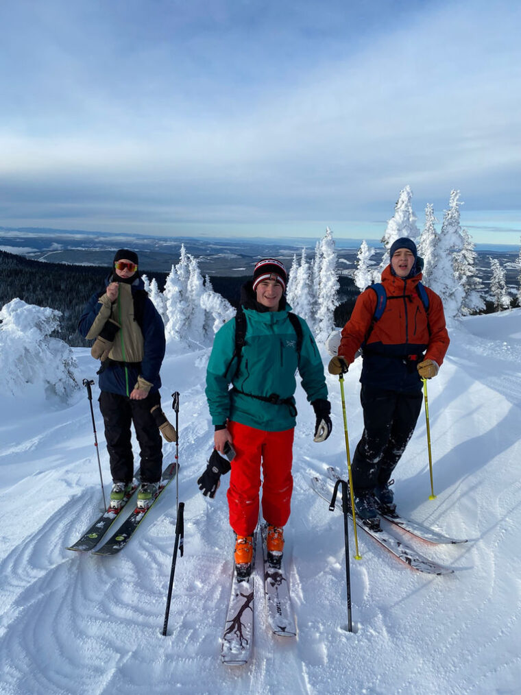 zane ski touring with friends