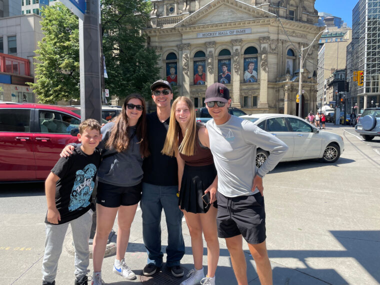 zane on a trip in a city with friends