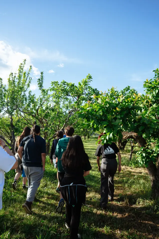 leaders in action youth exploring okanagan vineyard